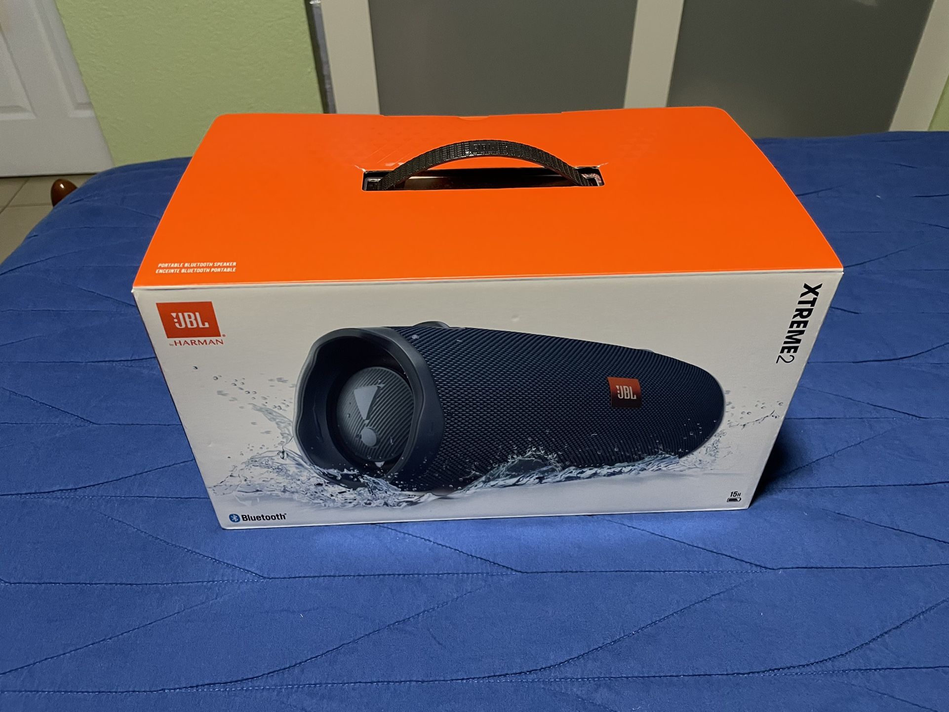 JBL Xtreme 2, Waterproof Portable Bluetooth Speaker, Blue With Blue Case