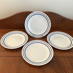 Set of 4 Corelle Classic Cafe Blue Bread Plates - 6.75” diameter