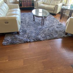 Fluffy gray rug 8’ 2” X 10’