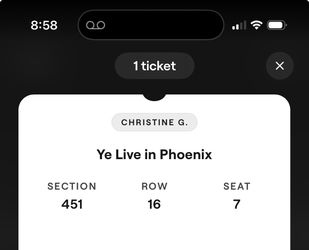 Ye concert ticket