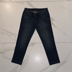 A|X Armani Exchange Dark Wash Straight Leg Embroidered Jeans