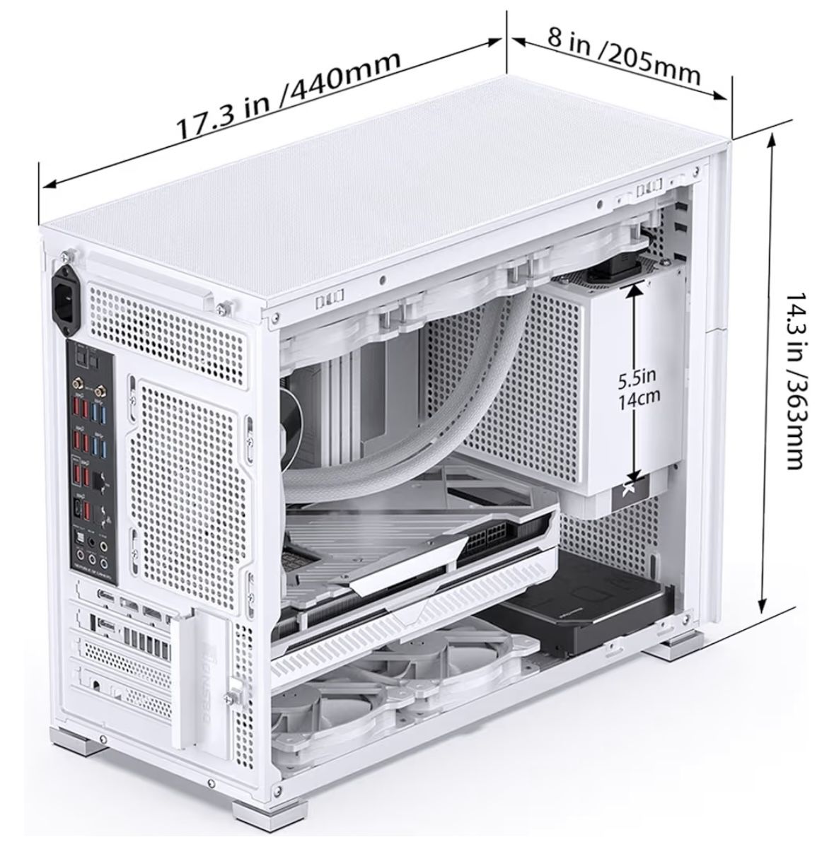 JONSBO D31 MESH White Micro ATX Computer Case, M ATX/ITX Mainboard