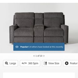 Living Spaces Power Reclining Loveseat With Console