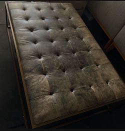 Faux Leather Ottoman