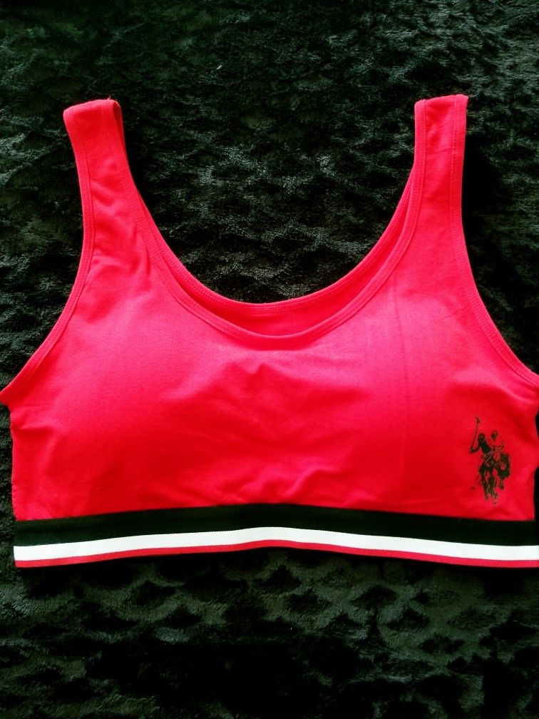 U.S. Polo Assn Women's Red Sports Bra.