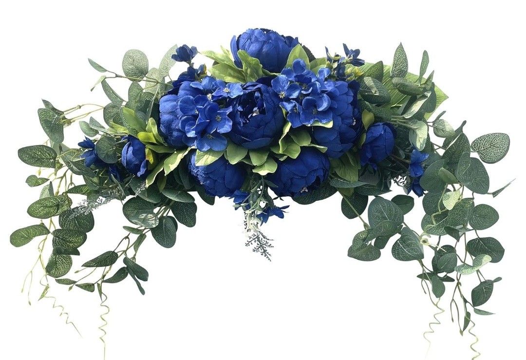 Wedding Arch Flowers, 30 Inch Rustic Artificial Floral Swag for Door Lintel, Green Leaves Rose Peony Sunflowers Table Centerpieces Home Decoration