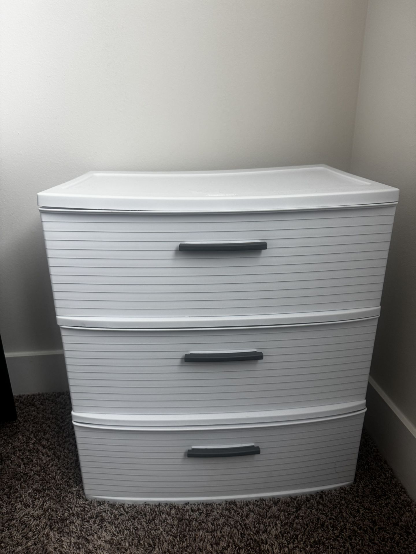 3 Drawer Wide Tower White Brightroom