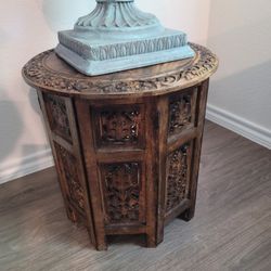 Folding Wood Accent Table