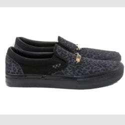 Vans Shoes Cher Strauberry mens size 7.5 Black Cheetah Print Punk Slip On Skate 