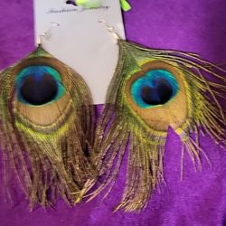 Peacock Feather Earrings 
