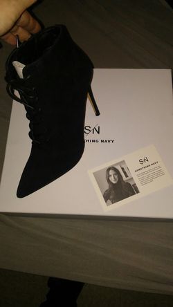 Black suede heel boots