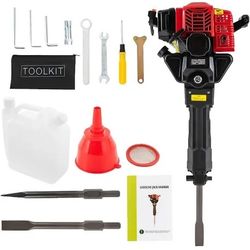 52 cc 2 Stroke Gas Powered Demolition Jack Hammer 55J Gasoline Concrete Breaker Drill with 2 Chisels EPA Certified