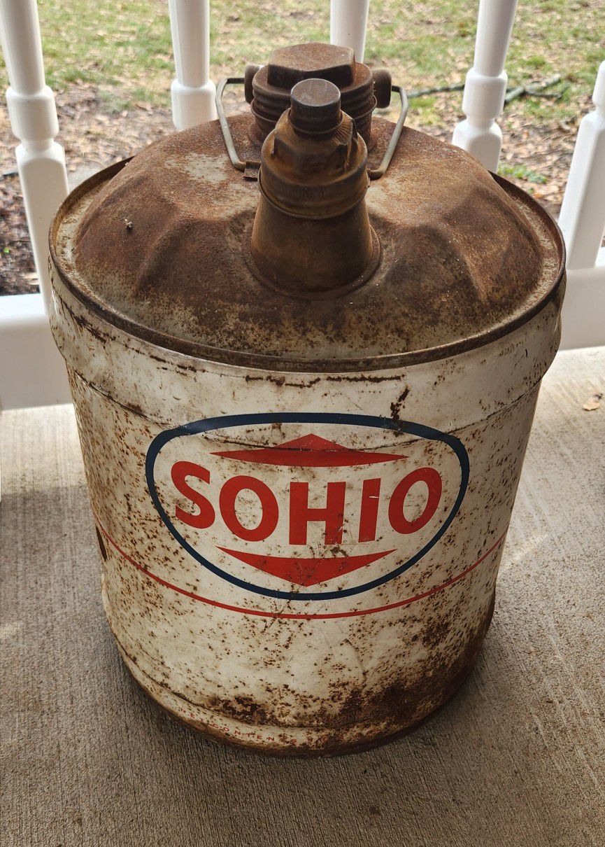 Rare Vintage SOHIO 5 Gallon Gas Motor Oil Can