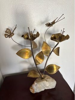 MCM Gold Metal Butterlfly/Floral Vintage