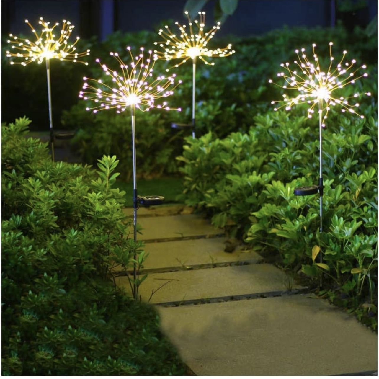 (2pack) 90LED Outdoor Solar Garden Lights, Waterproof 2 Flash Modes 50 Copper Wire String