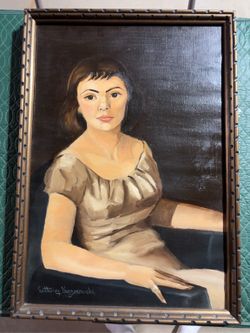 Vintage Original Oil Portrait Painting – Signed – Framed