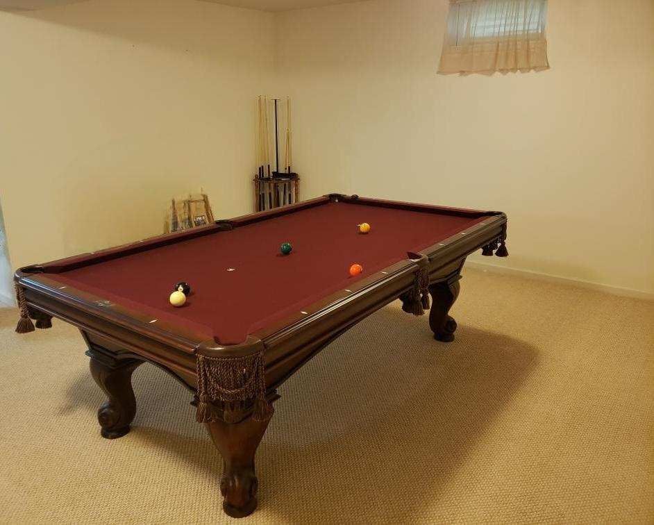 Pool Table , With Sticks & Brush 