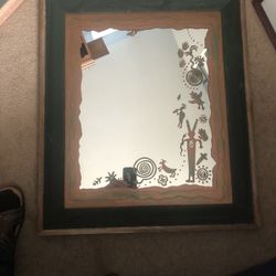 American Kokopelli Indian Western Mirror Over Copper 