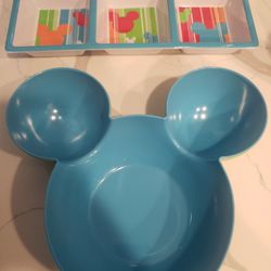 Vintage Mickey Mouse Chips And Dip Set