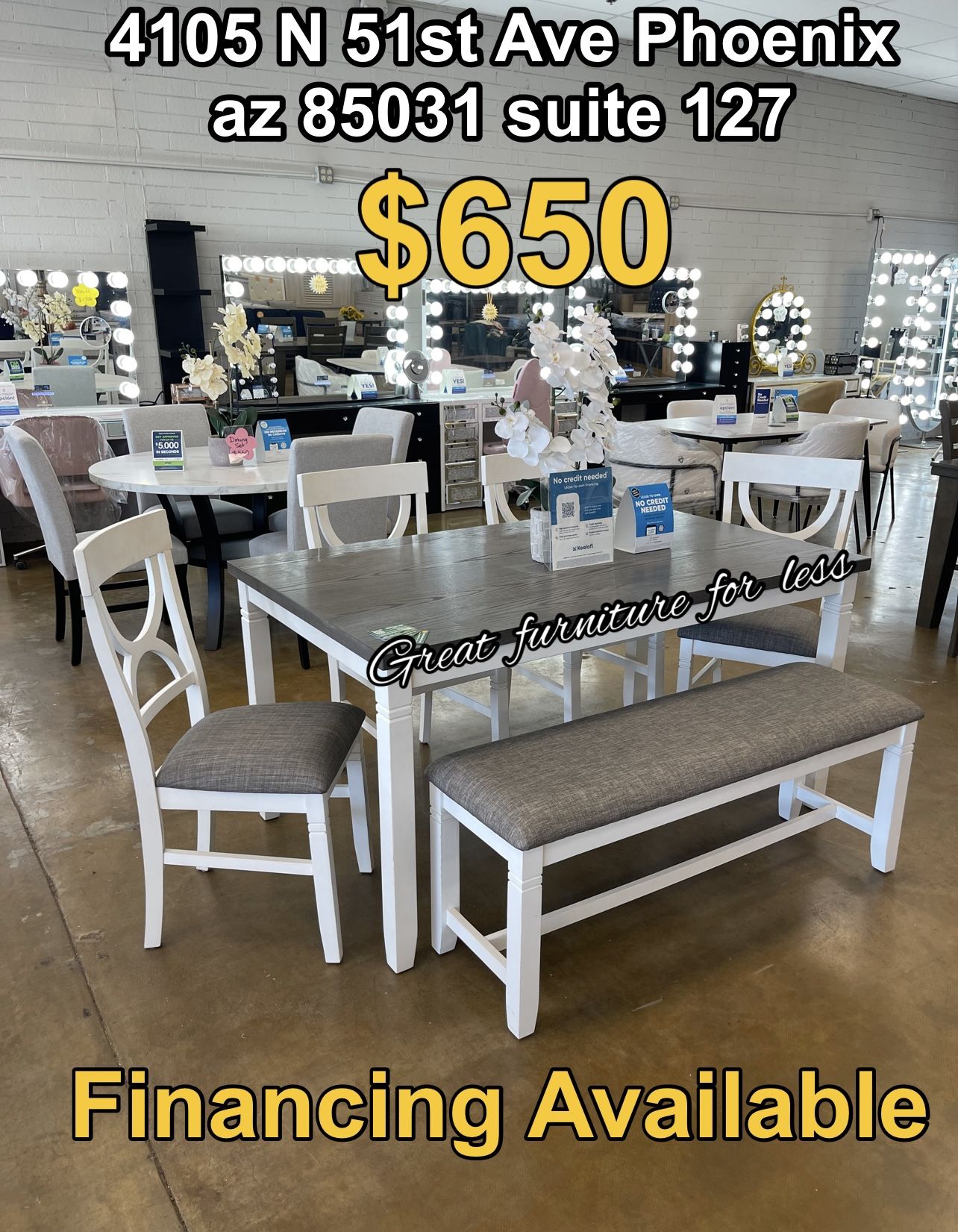 6 PCs Dining Table Set Include Table 4 Chairs And Bench Brand New