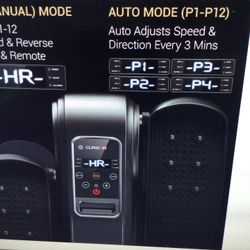 UNDER DESK ELLIPTICAL MACHINE, ELECTRIC SEATED PEDAL LEG EXERCISER, WITH REMOTE. 12 LEVEL SPEEDS, FORWARD AND REVERSE DIRECTIO