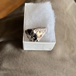 Black Hills Gold Silver And Onyx Ring