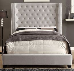 Brand New Light Grey Eastern King Size Bed Frame