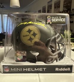Terry Bradshaw Signed Pittsburgh Steelers Riddell STS Speed Mini Helmet Beckett