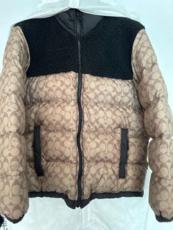 Coach Signature Puffer Jacket with Sherpa Panel