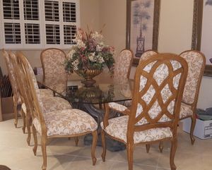 Baer S Furniture And Custom Table Bases With Thick Bevel Cut Gl Naples Fl Baer S Furniture Dining Set Like New 94 X 56 Table 8