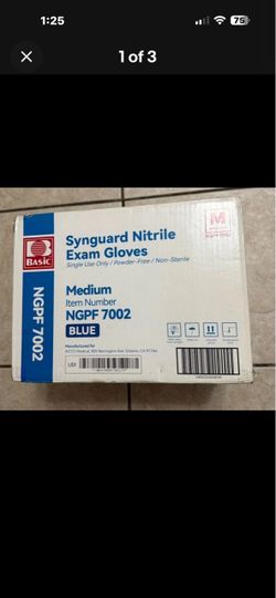 Intco Medical NGPF7002 Nitrile Disposable Exam Gloves Blue Pack of 1000 Medium