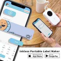 Phomemo D30 Label Printer, Bluetooth Wireless Mini Pocket Smartphone Label Maker Machine with Tape, Direct Thermal Printer Rechargeable Labeler Compat