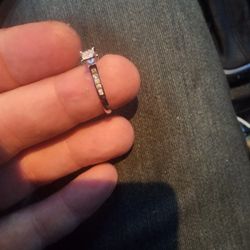 10k White Gold Ring 1/2 Carat Center Diamond