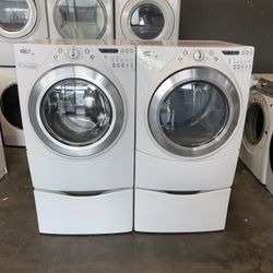 WHIRLPOOL XL CAPACITY WASHER DRYER ELECTRIC SET 