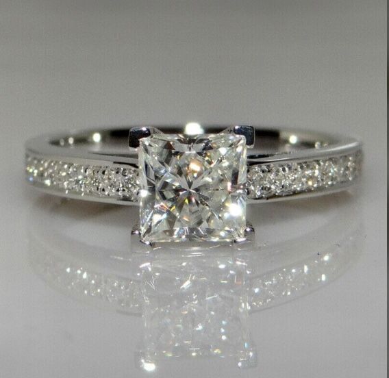 Solitaire 925 Stamped Princess Wedding Engagement Ring Sizes 5/7/8/10 *See MY OTHER 800 Items*