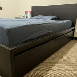 IKEA Malm Queen Bed Frame With Nightstand