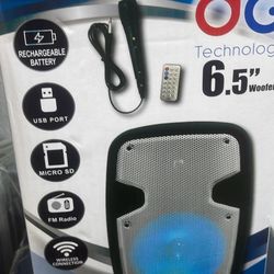 All-in-one portable Bluetooth speaker with karaoke