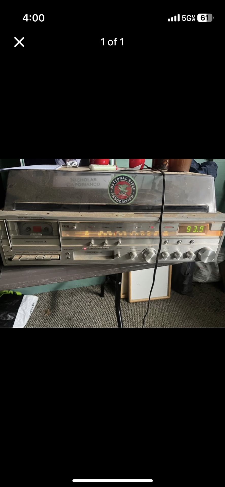 VINTAGE SEARS AM FM RADIO RECEIVER