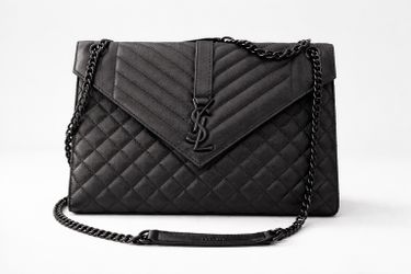 YSL Medium Black Triquilt Bag