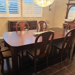 Dining Room Table With 6 Chairs And Sideboard Buffet