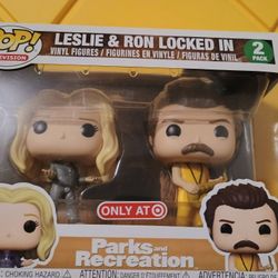 Funko Pop Parks And Recreation Leslie And Ron Locked In Figure Set