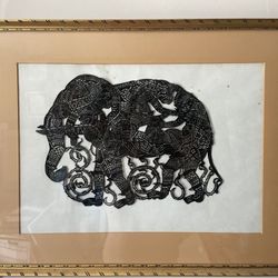 Elephant paper cutting Angkor Wat Thai Cambodian Black Temple 