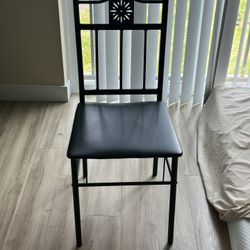 Black Metal Dining Chairs – Padded Seat – Modern Style 