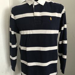 Ralph Lauren Polo - Collar Sweater Navy Striped - Large 