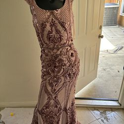 Size 8-10 Rose Gold Evening Prom Dress
