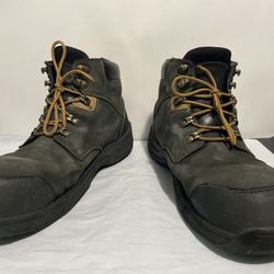 Orthofeet Mens Orthopedic Leather Water Proof Wook Black Boots Steeltoe size 13 