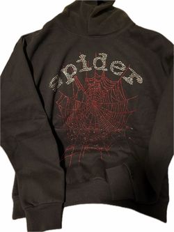 Sp5der Black Rhinestone Hoodie xl