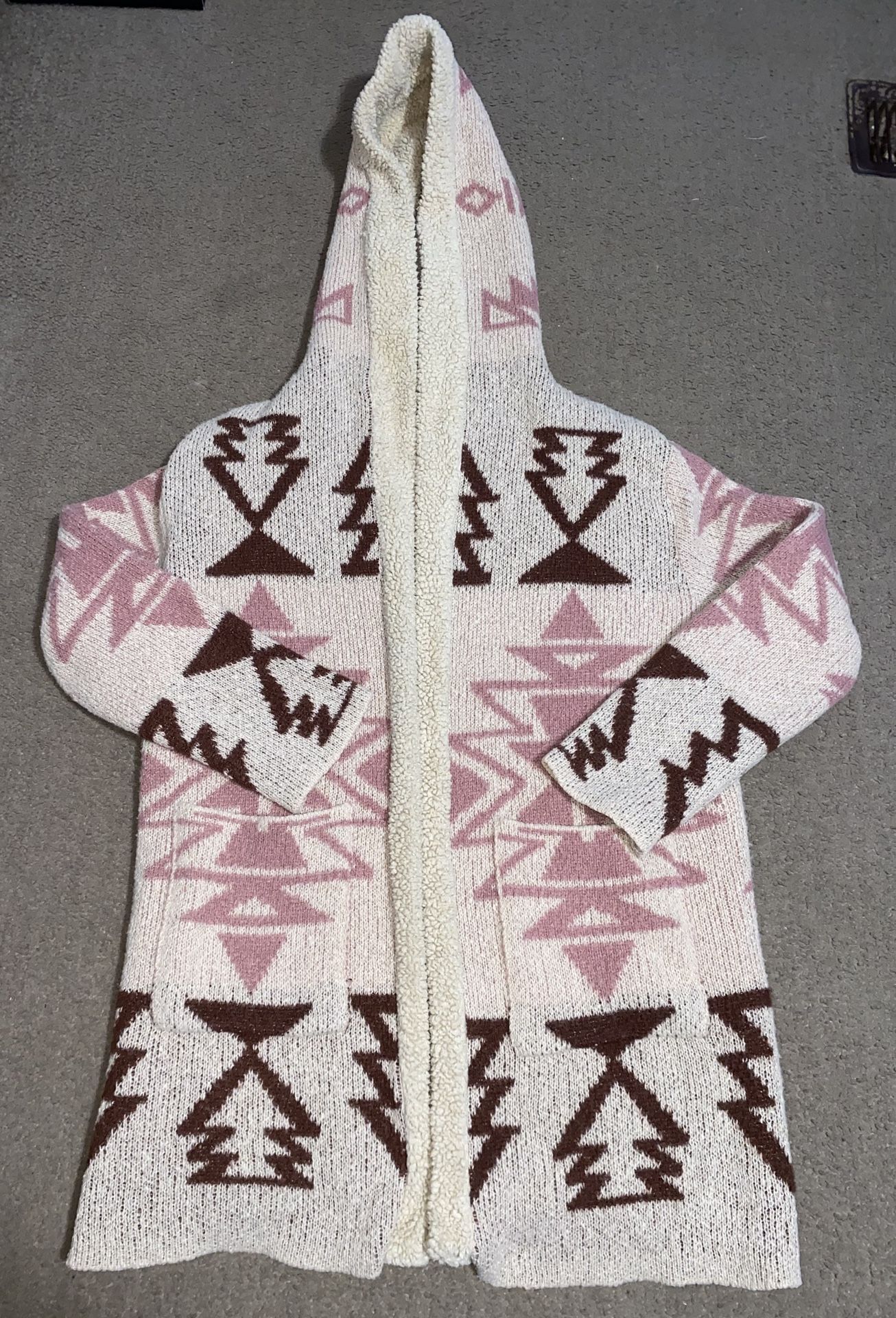 Cozy Sherpa Lined Aztec Jacket Sweet Rain - SIZE S - ACT FAST!