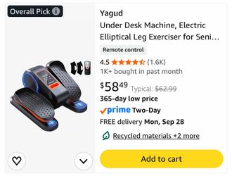 Yagud Electric Under Desk Elliptical Leg Exerciser