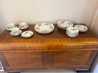 Vintage Pine Cone China Set – Cabin Décor – Gold Rim – Japan